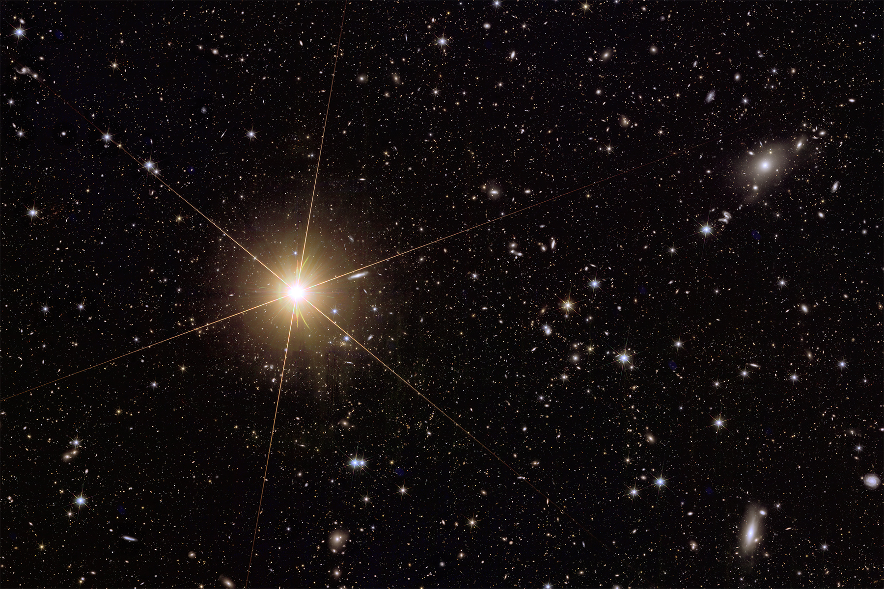 Dettaglio della fotografia dell'ammasso Abell 2764 realizzata da Euclid