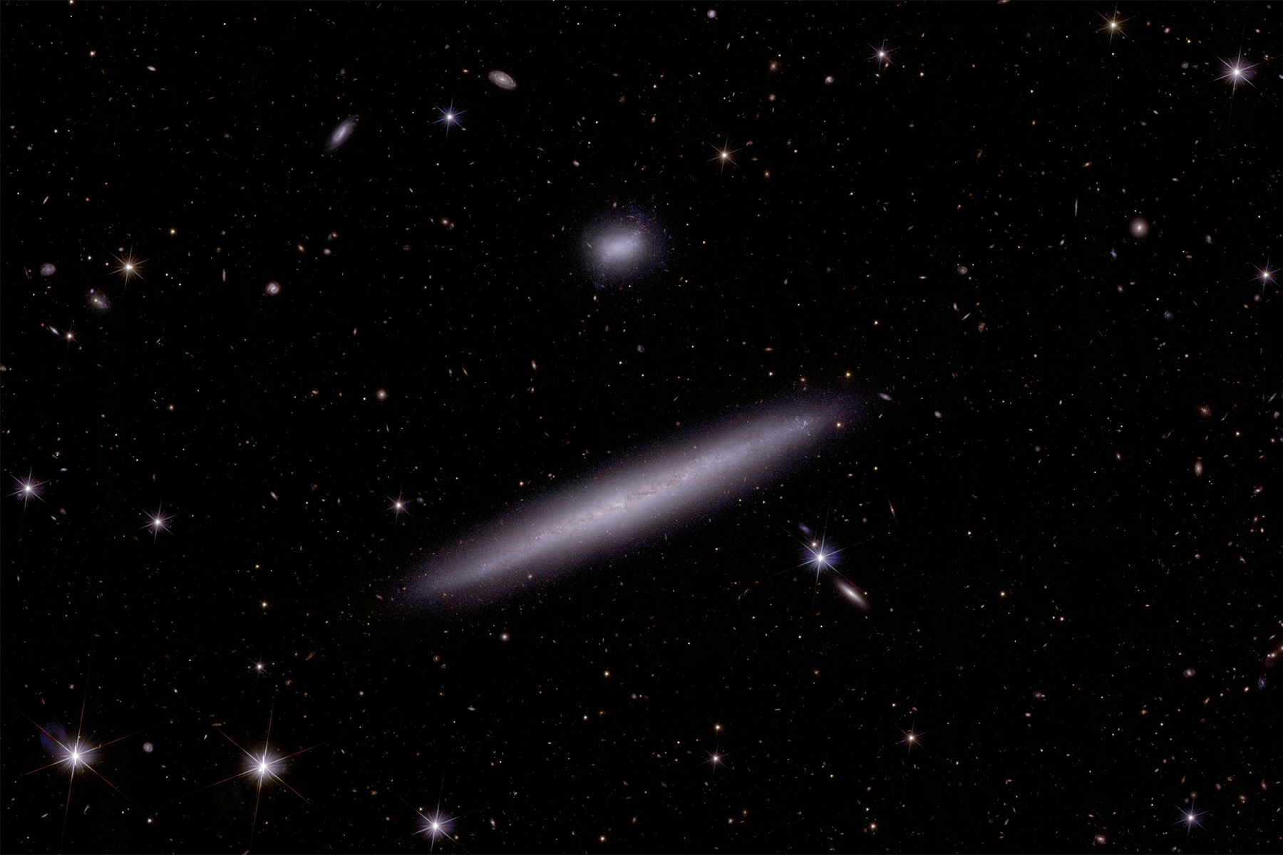 Dettaglio della fotografia delle due galassie interagenti nel Dorado realizzata da Euclid